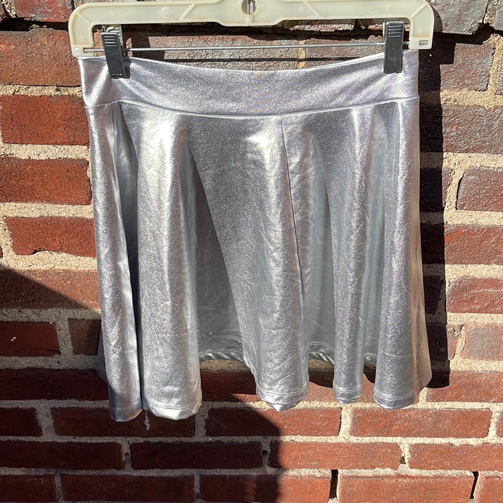 Metallic UFO girl silver retro skirt size S/M